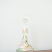 Legras (late 19th century) liqueur carafe in enamelled glass with floral decoration.