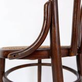 5 chaises bistrot Fischel en bois et cannage, 1890-1910