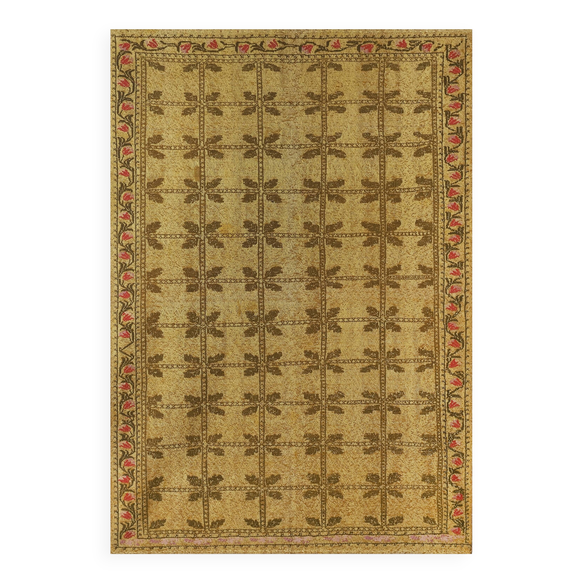 Vintage Turkish Oushak Handwoven Rug 148x210 cm