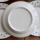 6 vintage dessert plates in white earthenware – blue fleur-de-lis decoration
