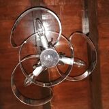 Space age spiral chandelier in vintage chromed metal 70s