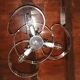 Space age spiral chandelier in vintage chromed metal 70s