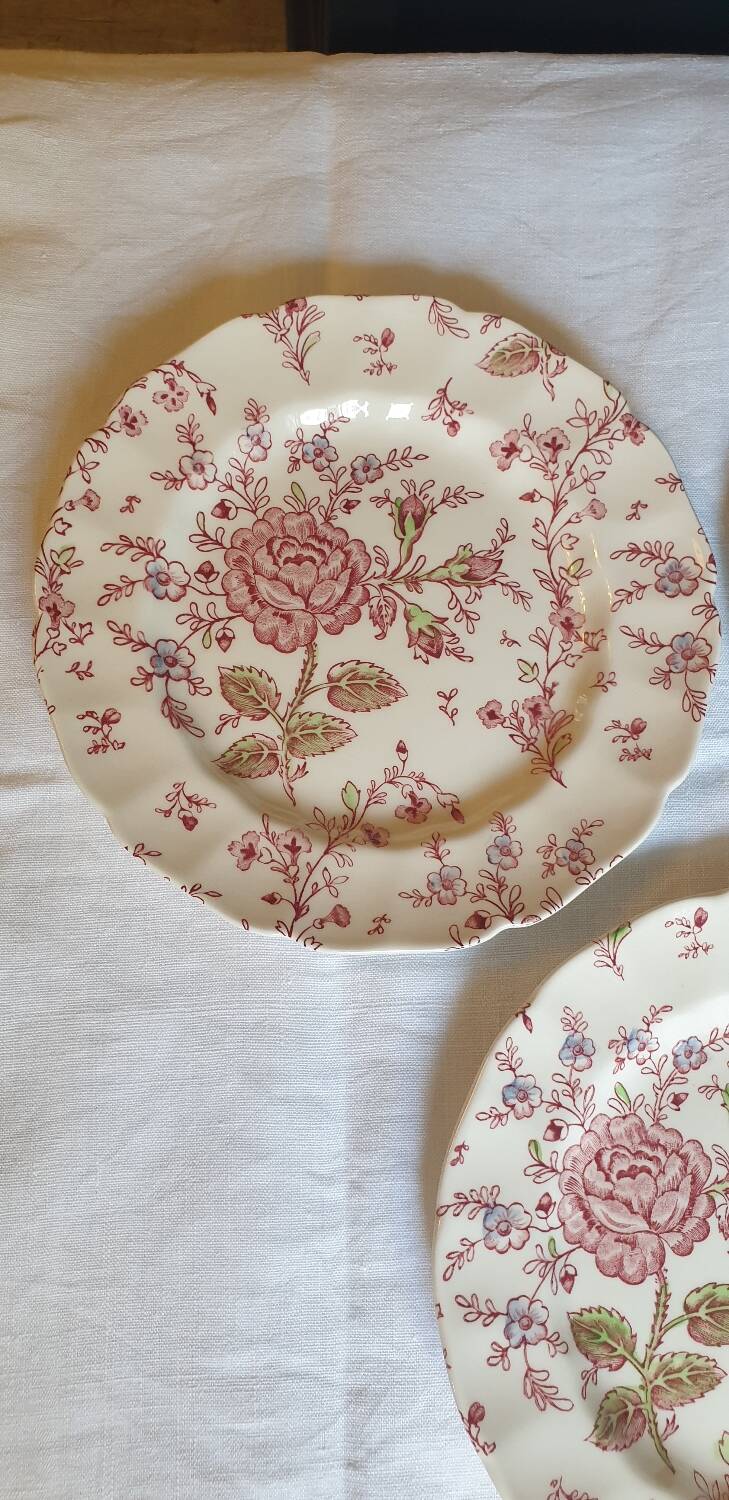 3 English plates by Johnson Bros