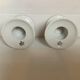 Pair of white candlesticks, pink line, Germany
