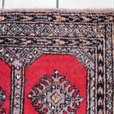 Vintage carpet Uzbek Bukhara handmade 63cm x 103cm 1970s