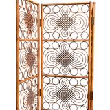 Vintage 1960s Curved Rattan Screen