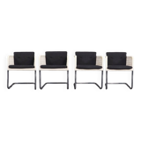 Tecta D43 White Cantilever Chairs, 1980s, Set of 4