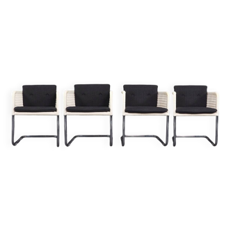 Tecta D43 White Cantilever Chairs, 1980s, Set of 4