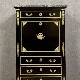 Secretary in black lacquered wood and gilded bronze