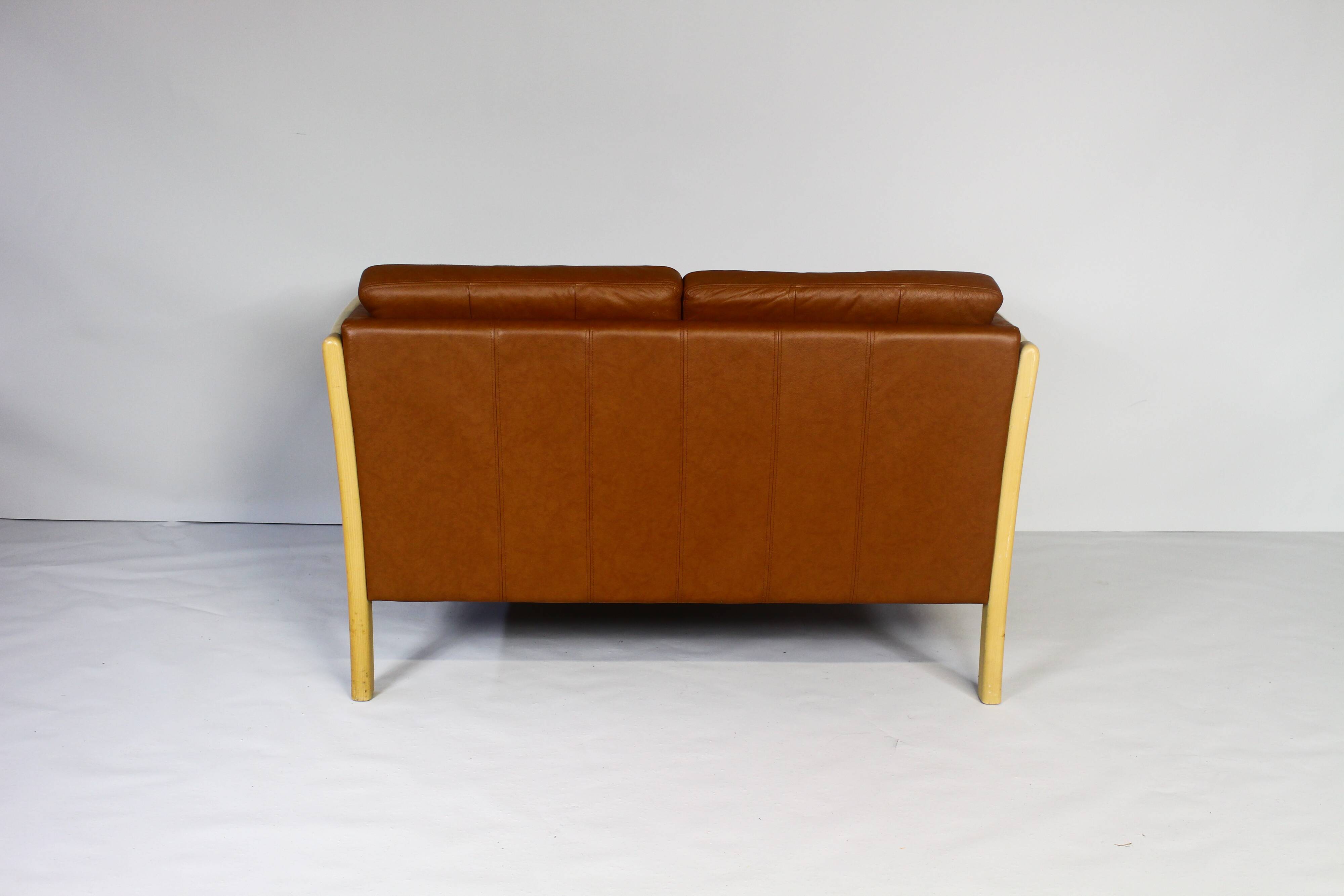 Brown Leather 2 Seater Sofa