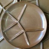 6 compartment plates or vintage sandstone fondue