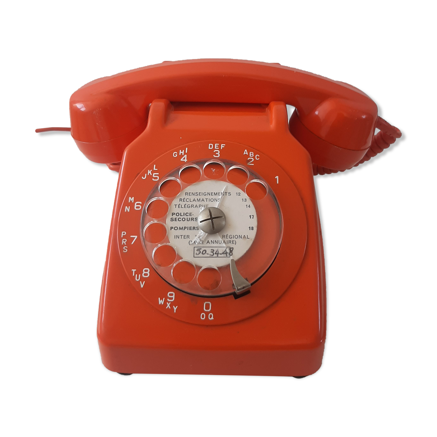 Vintage orange dial telephone