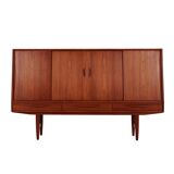 Buffet haut en teck, design danois, années 1970, production : Danemark