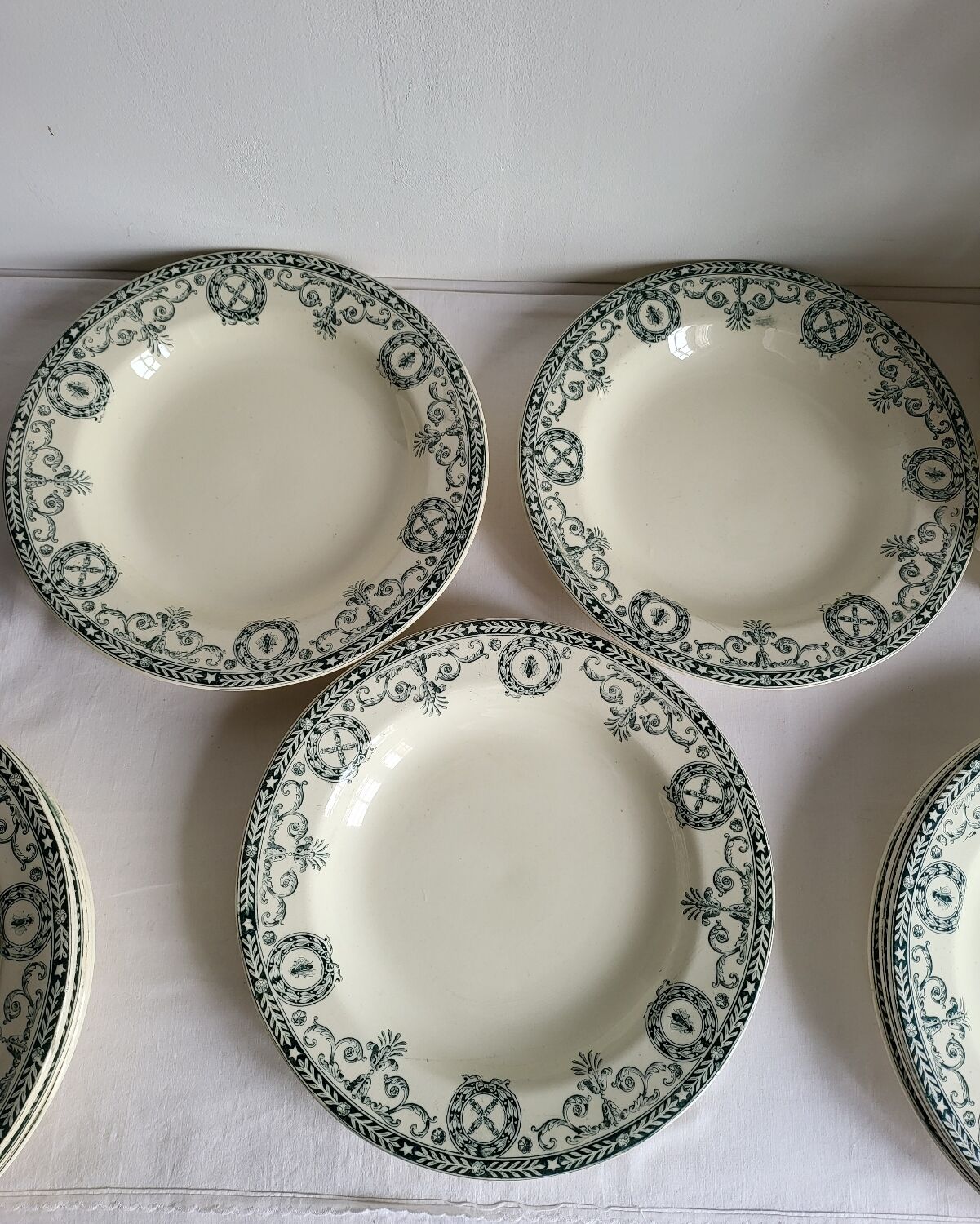 11 Deep Plates Ironstone Salins Cambacérès Decor