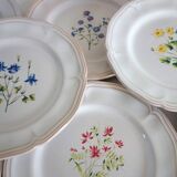 10 large pierre motton plates for gien circa 1930