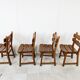 Vintage brutalist dining chairs, set of 4 - 1960s