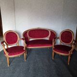 Basket bench with its 2 armchairs