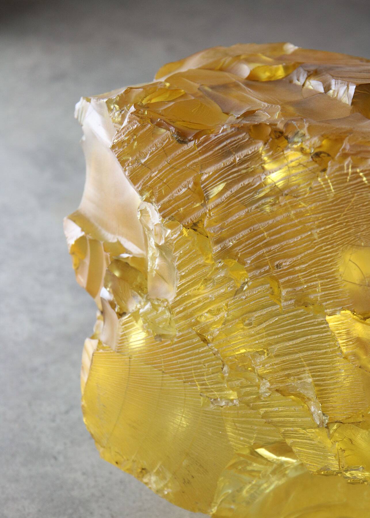 Vintage Italian Yellow Sculpture Lamp, 70s