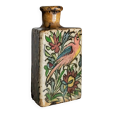 Multicolored Terracotta Bottle from Qajar Dynasty Iran, 19th Century – Hand-Painted, Unique Decorative Piece