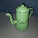 Green enameled coffee pot