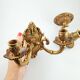 Set of 2 old candlestick sconces in bronze