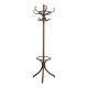 Vintage bentwood coat rack in Thonet style / Dark wood coat rack with shadow.