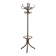 Vintage bentwood coat rack in Thonet style / Dark wood coat rack with shadow.