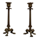 Old pair of bronze candlesticks