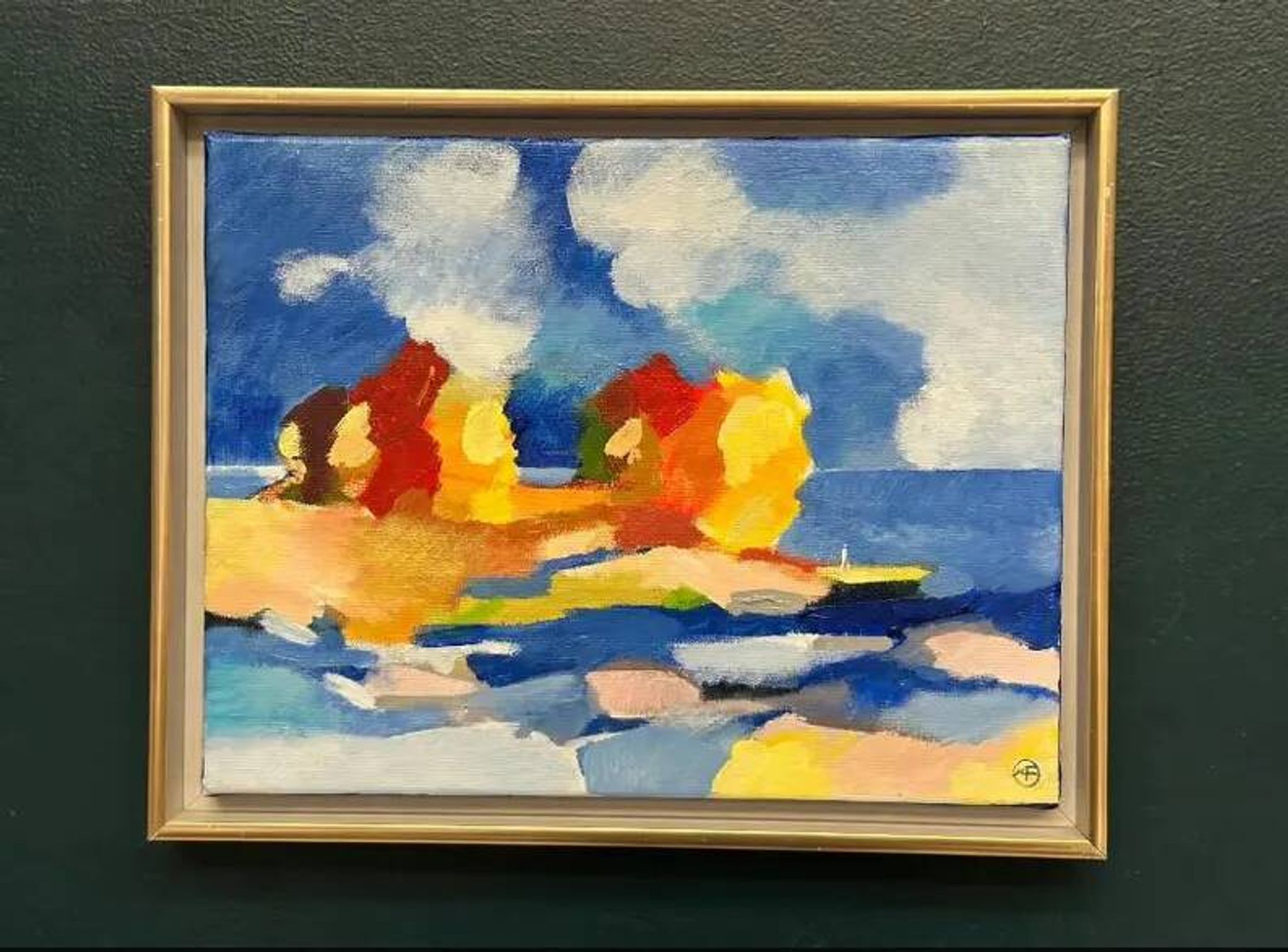 Original Swedish Oil on Canvas – “The Wandering Poet” by Anita Fröding – Signed – Vintage and Framed – 39 × 31 cm (15.4" × 12.2")