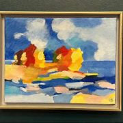 Original Swedish Oil on Canvas – “The Wandering Poet” by Anita Fröding – Signed – Vintage and Framed – 39 × 31 cm (15.4" × 12.2")