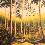 Tableau paysage impressioniste, forêt de fontainebleau