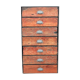 Meuble industriel rangement semainier pièce unique relooké metal bois