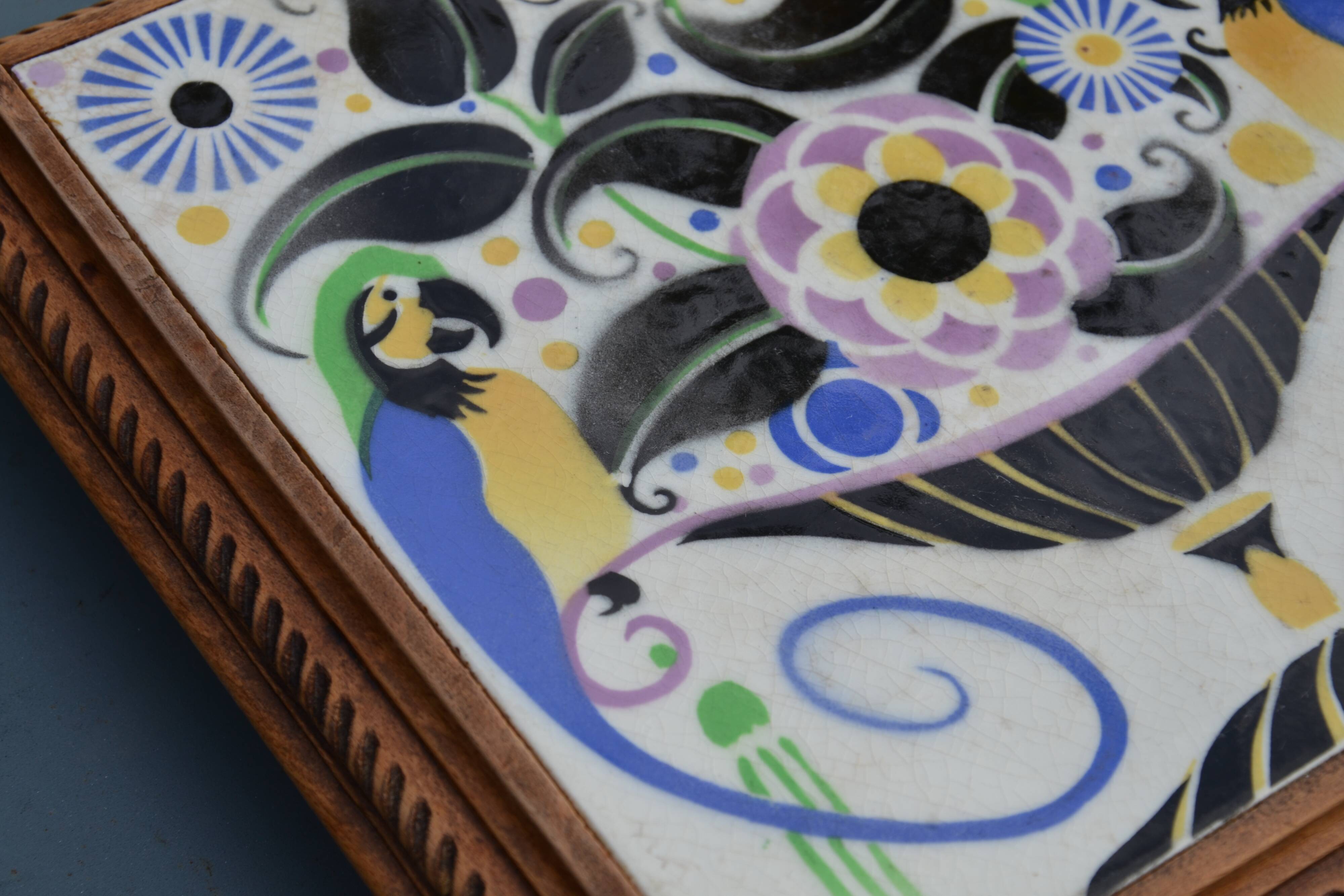 Art Deco earthenware trivet