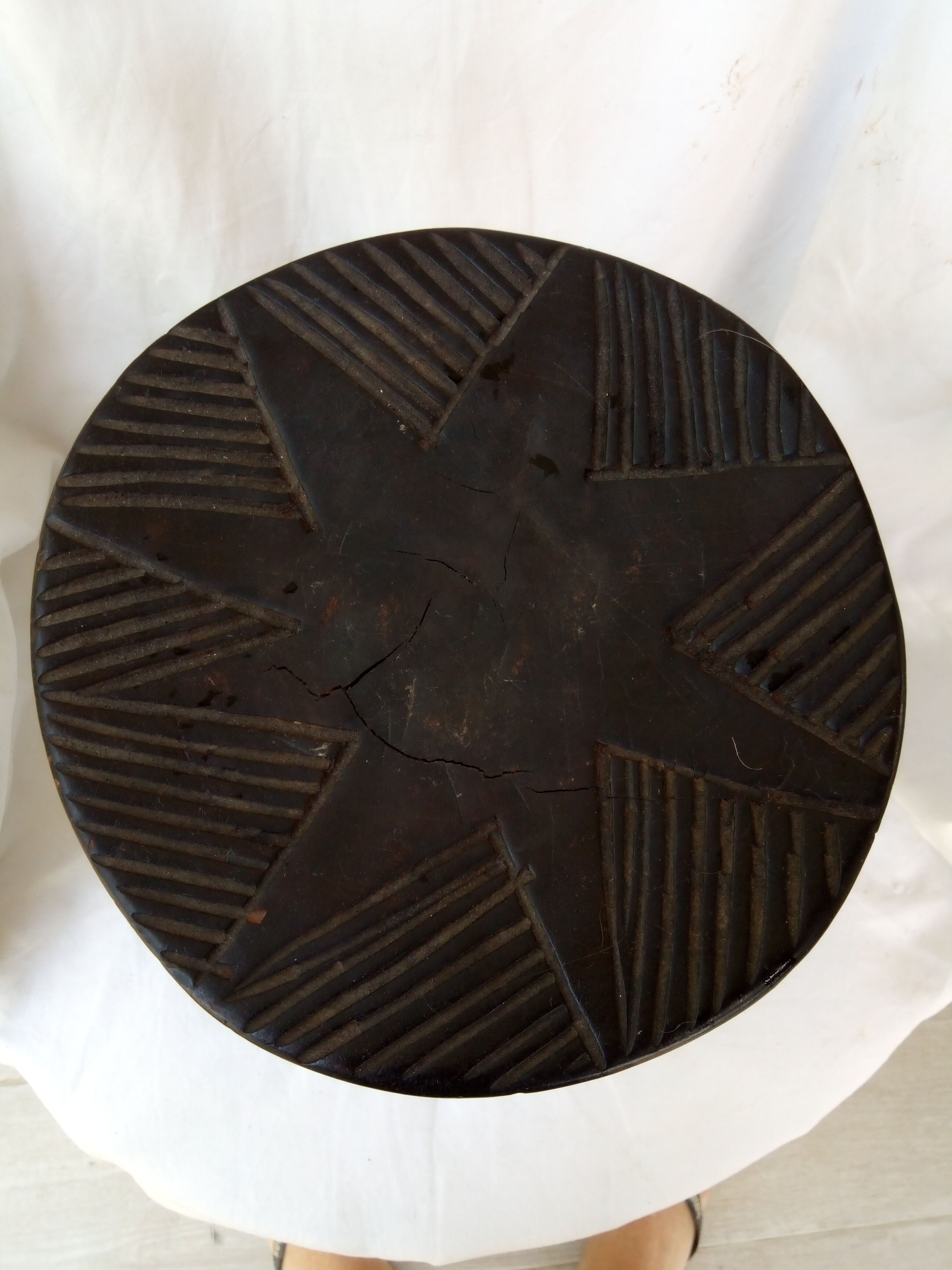 Ancient African carved wooden stool