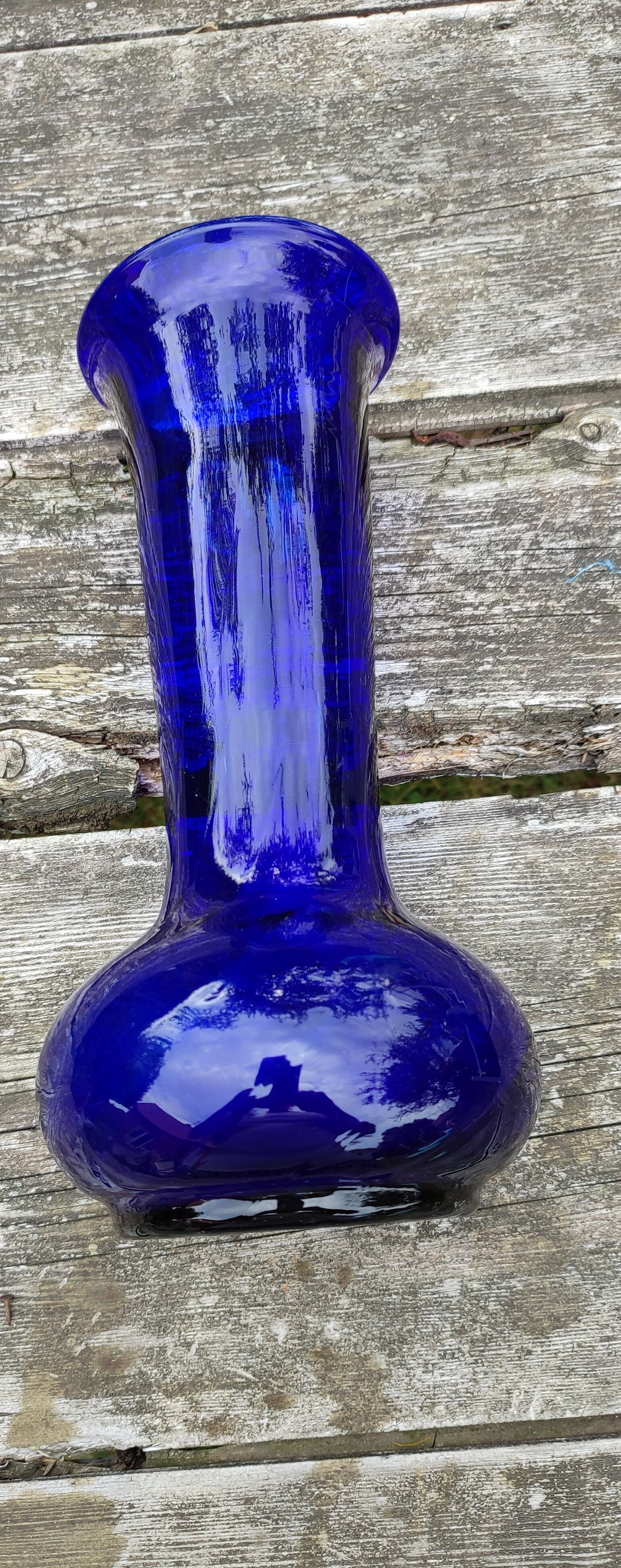 Blue glass vase