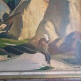 Oil on Canvas 19th Signed Breton Landscape