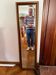 Bevelled wooden mirror
