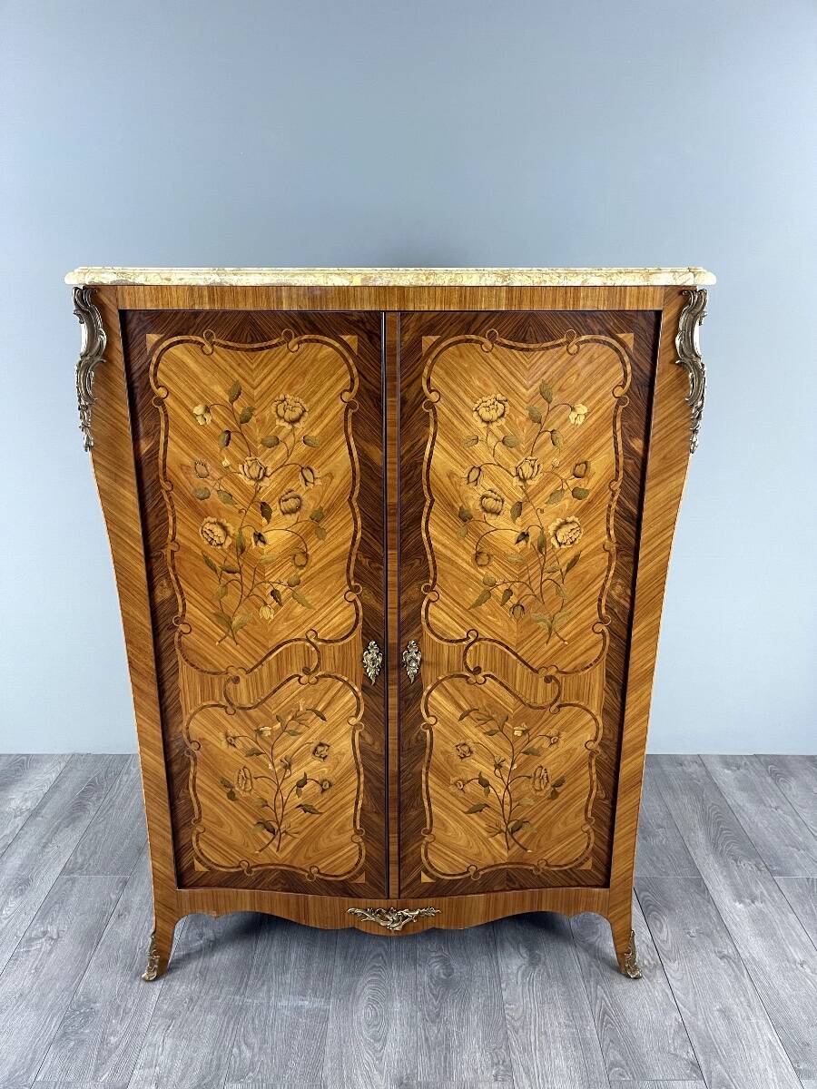 Marquetry wardrobe in Louis XV style, 20th century