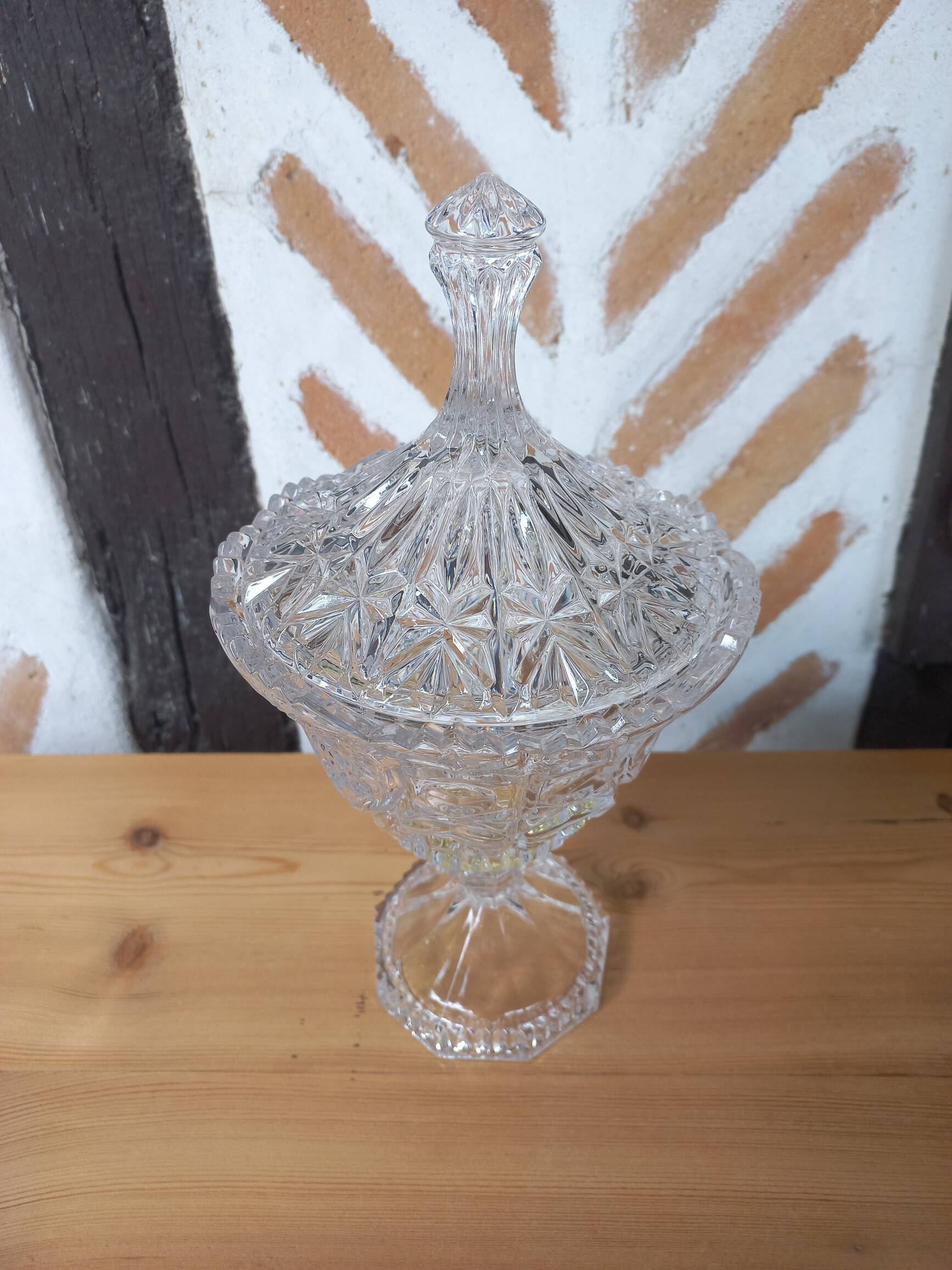 Large glass candy box