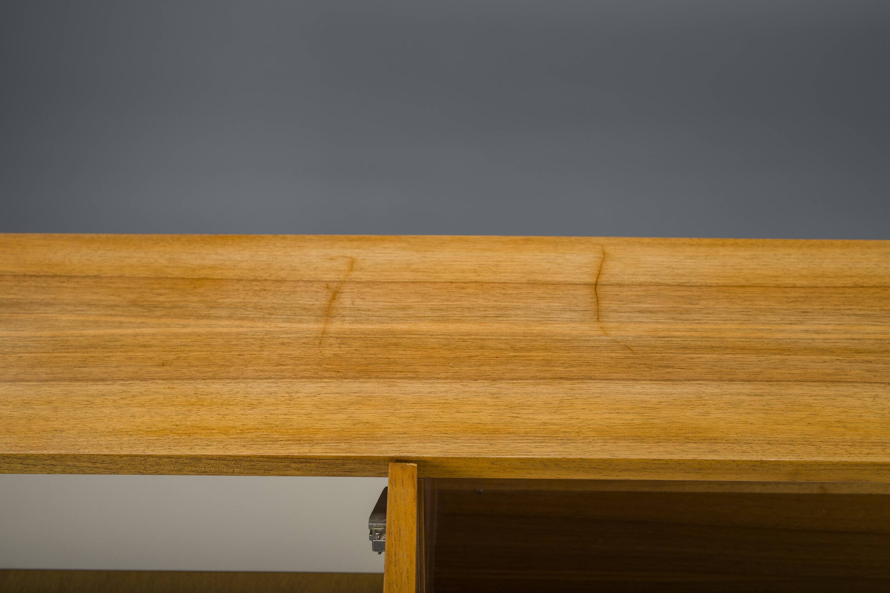 Mid-Century Wall Unit Cabinet and Sideboard in Walunt, 1970s, Set of 2