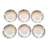 6 soup plates, iron earth, Longchamp, mid-20th century