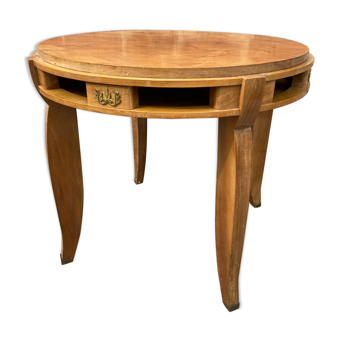 Art Deco pedestal table walnut 1950
