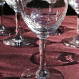 8 anciens verres à porto apéritif en verre taillé