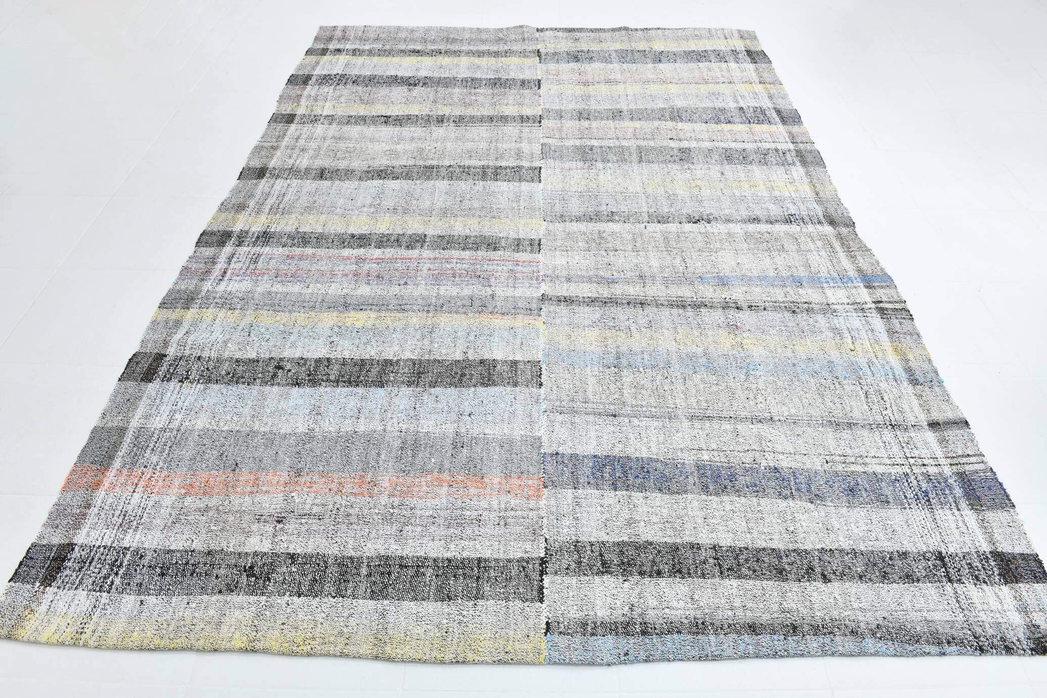 7x10 Soft Pastel Bohemian Hand Woven Turkish Kilim Rug, 220x304Cm
