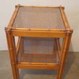 Table d'appoint façon bambou en bois 1960