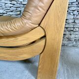 Leather and wood lounge of the Maison Regain 1950s/60s