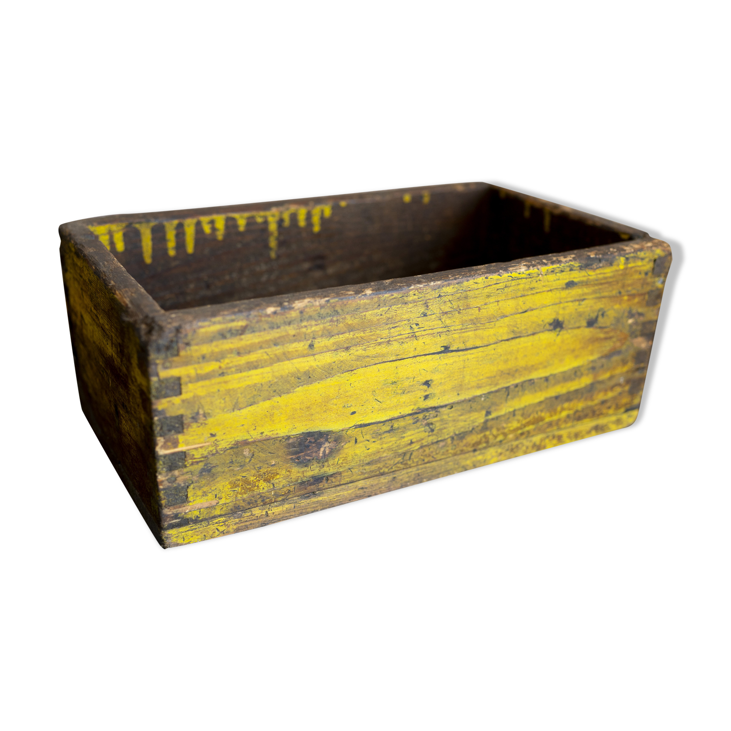 Vintage wood box patinated