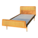 Read a vintage wooden and cane bed, with compass legs – mattress 80 × 190 cm.