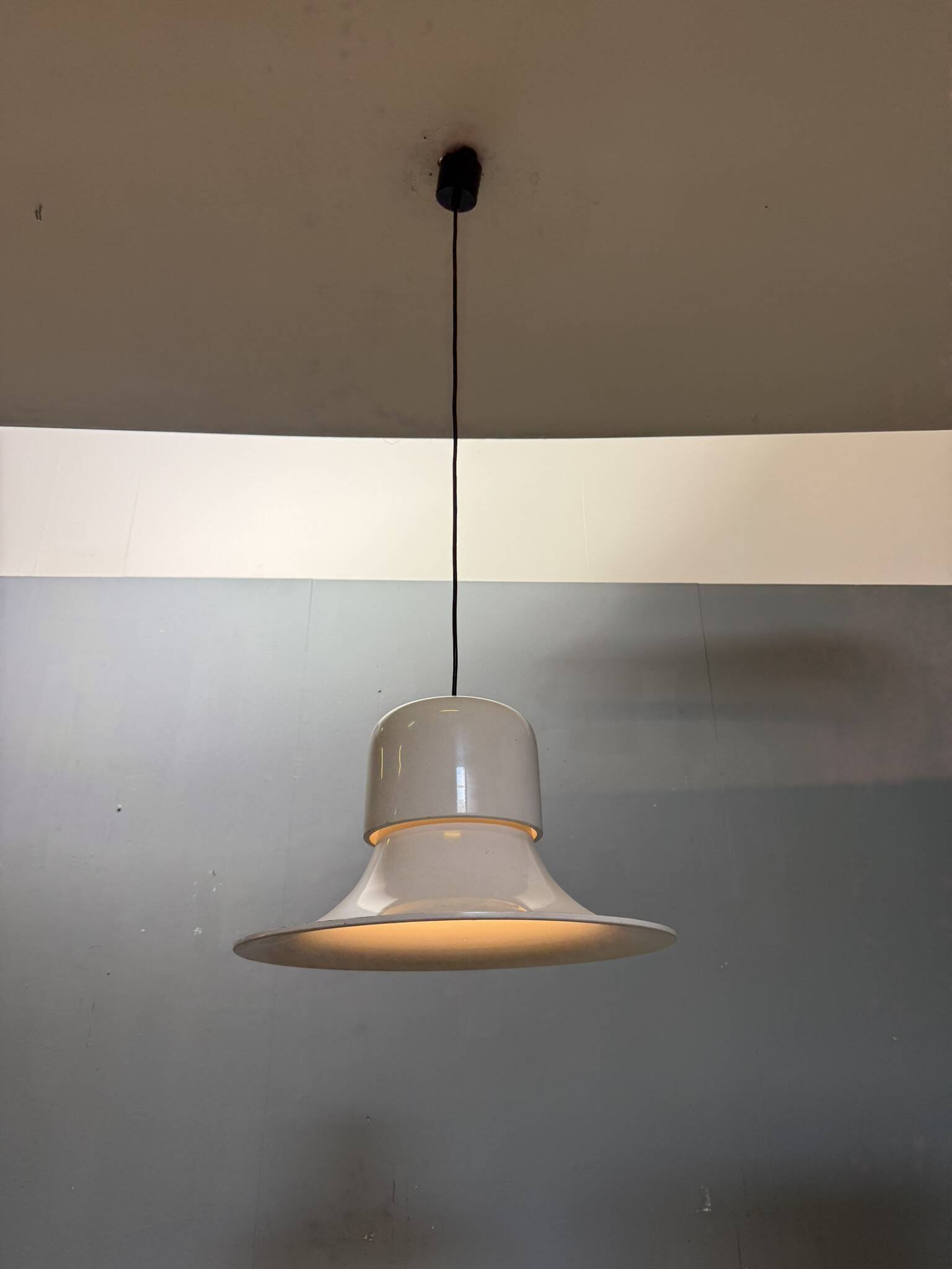 White 'Campana' hanging lamp by Joe Colombo for Stilnovo, Italy 1970s