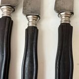 Set of 11 blackened wood table knives Napoleon III XIX